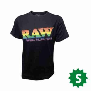 RAW SHIRT BLACK LOGO RAINBOW S RPRAWR22099S