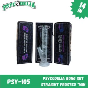 PSYCODELIA BONG SET STRAIGHT FROSTED 14IN