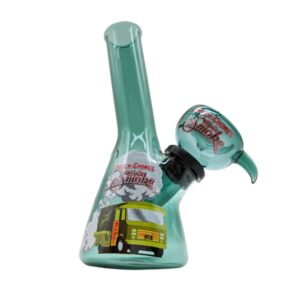 FEMOUZ CHEECH Y CHONG 4 IN MINI WATER PIPES TEAL BLUE (CCMBACTL)