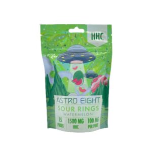 ASTRO EIGHT EDIBLES GUMMY RINGS HHC 1500MG - WATERMELON -5 PACK