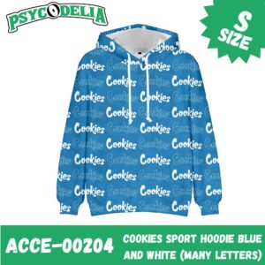 COOKIES SPORT HOODIE S BLUE AND WHITE (MANY LETTERS)