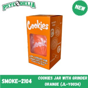COOKIES JAR WITH GRINDER ORANGE (JL-Y0034)