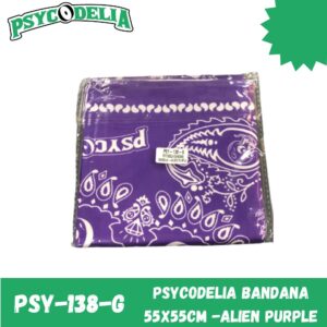 PSYCODELIA BANDANA 55X55cm -ALIEN PURPLE