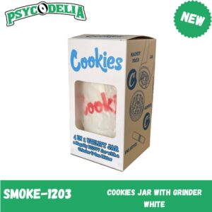 COOKIES JAR WITH GRINDER WHITE