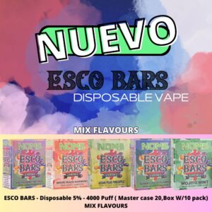 ESCO BARS - Disposable 5% - 4000 Puff ( Master case 20,Box W/10 pack) MIX FLAVOURS