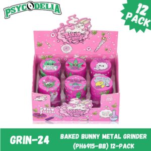 BAKED BUNNY METAL GRINDER BOX w/12 (PH6915-BB)