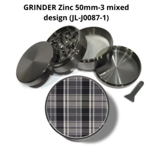GRINDER Zinc 50mm-3 mixed design (JL-J0087-1) 12 PACK