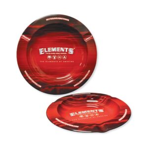 ELEMENTS METAL ASHTRAY RED