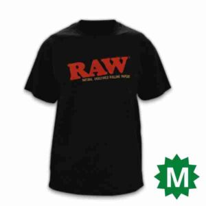RAW BLACK LOGO V NECK SHORT SLEEVE BLACK SHIRT MEDIUM