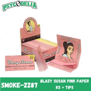 BLAZY SUSAN PINK PAPER+TIPS (KING SIZE SLIM) 20/PACK