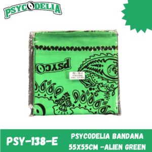 PSYCODELIA BANDANA 55X55cm -ALIEN GREEN