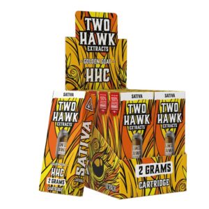 TWO HAWK HHC CARTRIDGE -2G (HYBRID) -10/Pack - GOLDEN GOAT