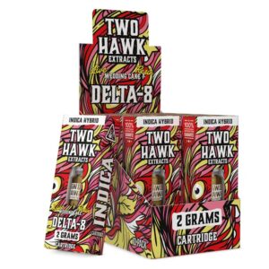 TWO HAWK DELTA8 CARTRIDGE -2G (INDICA HYBRID) -10/Pack - WEDDING CAKE