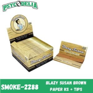 BLAZY SUSAN BROWN PAPER+TIPS (KING SIZE SLIM) 20/PACK