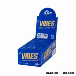 VIBES 1 1/4 FINE ROLLING PAPER 50PACK BLUE RICE