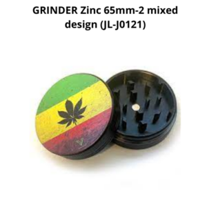 GRINDER Zinc 65mm-2 mixed design (JL-J0121) 12 PACK
