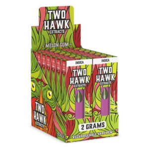 TWO HAWK HHC DISPOSABLE -2G (INDICA) -10/Pack - MELON GUM