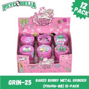 BAKED BUNNY METAL GRINDER BOX w/12 (PH6916-BB)