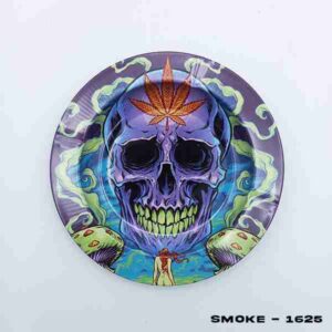 TIN ASHTRAY SKULL PURPLE