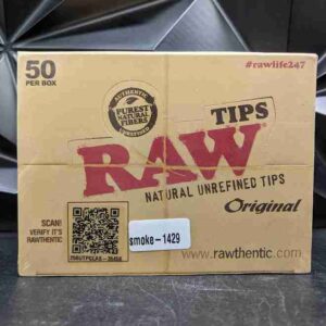 RAW ORIGINAL UNBLEACHED ROLL-UP TIPS 50 BOX