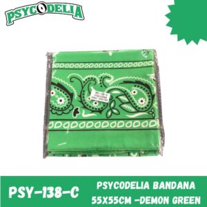 PSYCODELIA BANDANA 55X55cm -DEMON GREEN