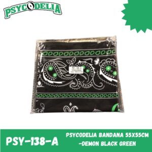 PSYCODELIA BANDANA 55X55cm -DEMON BLACK