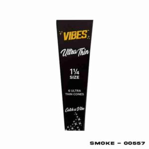 VIBES 1 1/4 SIZE CONE 6PACK BLACK ULTRA THING