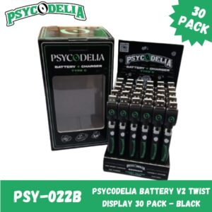 PSYCODELIA BATTERY V2 TWIST DISPLAY 30PCS BLACK