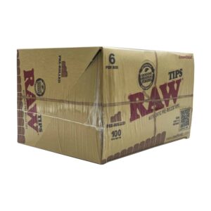 RAW PRE-ROLLED TIPS IN TIN 100/TIN 6/DISPLAY