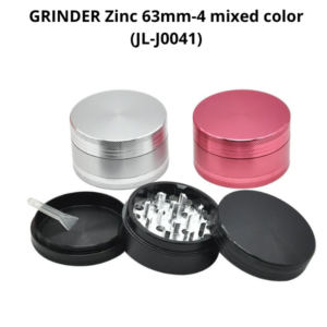 GRINDER Zinc 63mm-4 mixed color (JL-J0041) 12 PACK