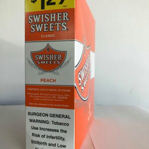 SWISHER SWEETS 2PACK BOX w/15 PEACH